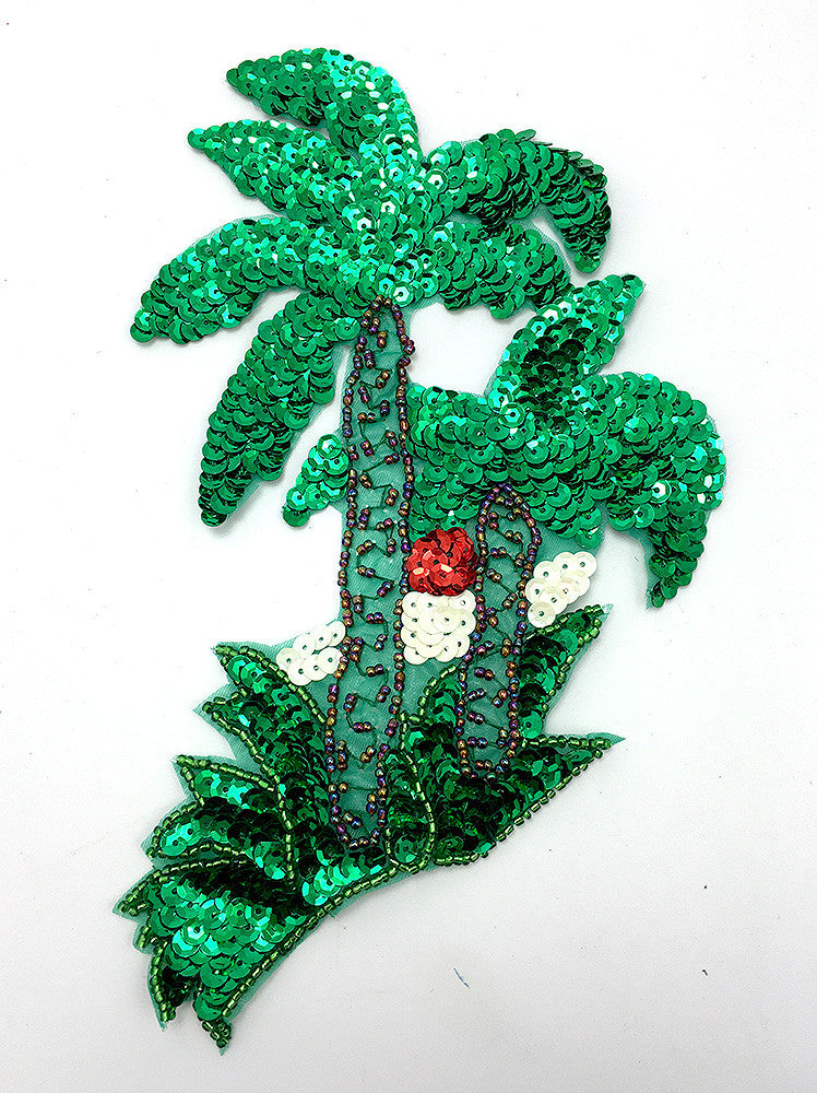 Palm Tree with Green Sequins and Beads 7.75