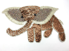 Load image into Gallery viewer, Elephant with Bronze and White Sequins and Beads 12.5 &quot;x 7.5&quot;
