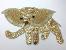 Load image into Gallery viewer, Elephant with Gold and Silver Sequins and Beads 7.5&quot; x 12.5&quot;