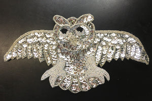 Open Wing Owl Silver 10.5" x 5.5"