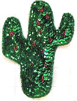 Cactus with Green and Red Sequins and Beads 6.5