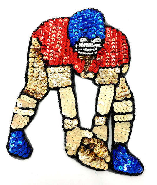 Football Player, Sequin Beaded 7" X 5.5"