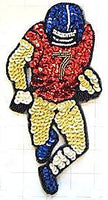 Football Player Red Gold Blue Sequins and Beads 8