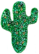 Load image into Gallery viewer, Cactus with Green and Gold Sequins 5.75&quot; x 4.25&quot;