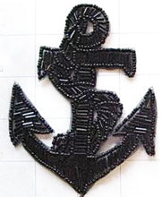 Load image into Gallery viewer, Anchor Black Beads 4.5&quot; x 3.5&quot; - Sequinappliques.com