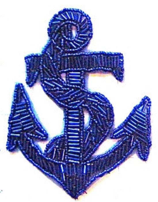 Anchor with Silver Beads Blue Rope 5