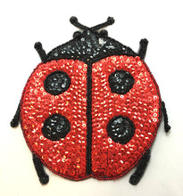 Load image into Gallery viewer, 5 PACK Ladybug with Red Belly and Black Spots 7.5&quot; x 6&quot; - Sequinappliques.com