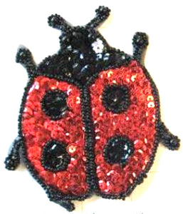 Ladybug with Red and Black Sequins  4.5" x 3.5"