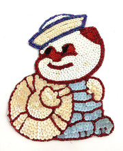 Load image into Gallery viewer, Vintage Cartoon Style Sailor Boy, Sequin Beaded 7.5&quot; x 6&quot;