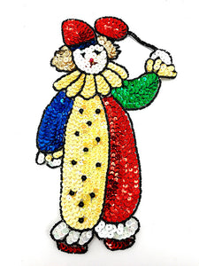 Clown with MultiColored Sequins and Beads 9.25" x 5.5"
