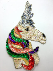 Unicorn with Rainbow Colors Two Variants 11" x 6"