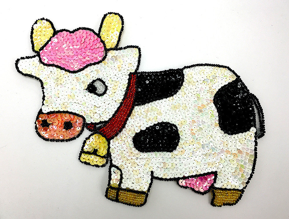 Cow White and Black Sequin Beaded 6