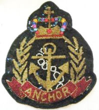 Load image into Gallery viewer, Anchor with Crown Large Patch 11&quot; x 9&quot; - Sequinappliques.com