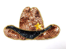 Load image into Gallery viewer, Hat Cowboy Bronze and Black 4.25&quot; x 6.25&quot;