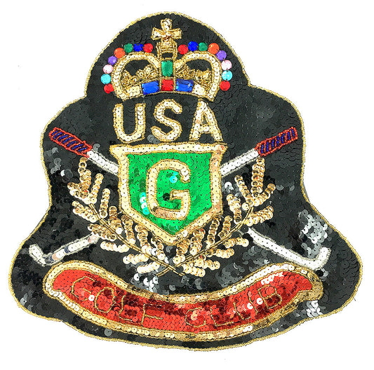 5 PACK Golf Club USA Patch Sequin Beaded  11" x 10" - Sequinappliques.com