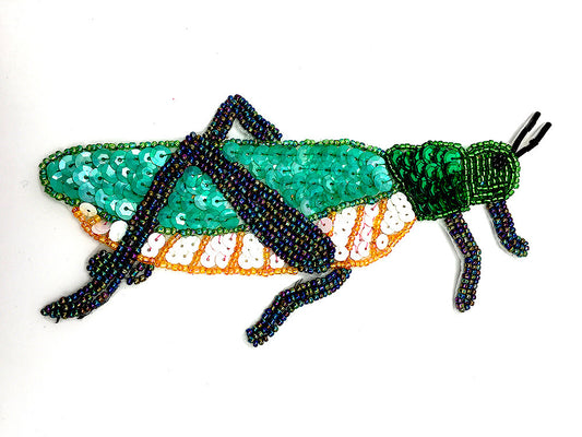 Amazing Grasshopper Multi-Colored Appliqué 6.5" x 3.5"