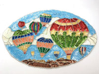 Hot Air Balloon Scene with Multi-Colored Sequins and Beads 8.5