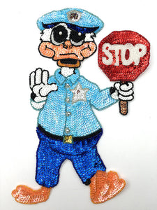 Policeman Duck with Stop Sign 12" x 8"