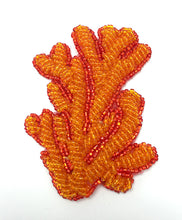 Load image into Gallery viewer, Coral Seaweed with Orange Beads 3.5&quot; x 2&quot;