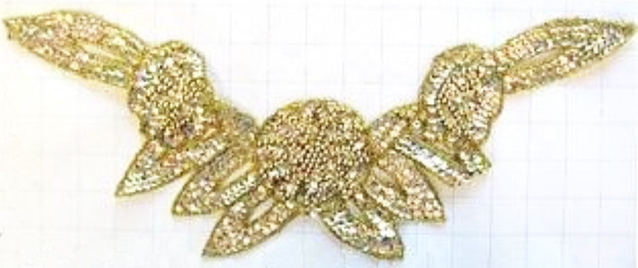 Flower Neckline Gold Sequins and Beads. 16