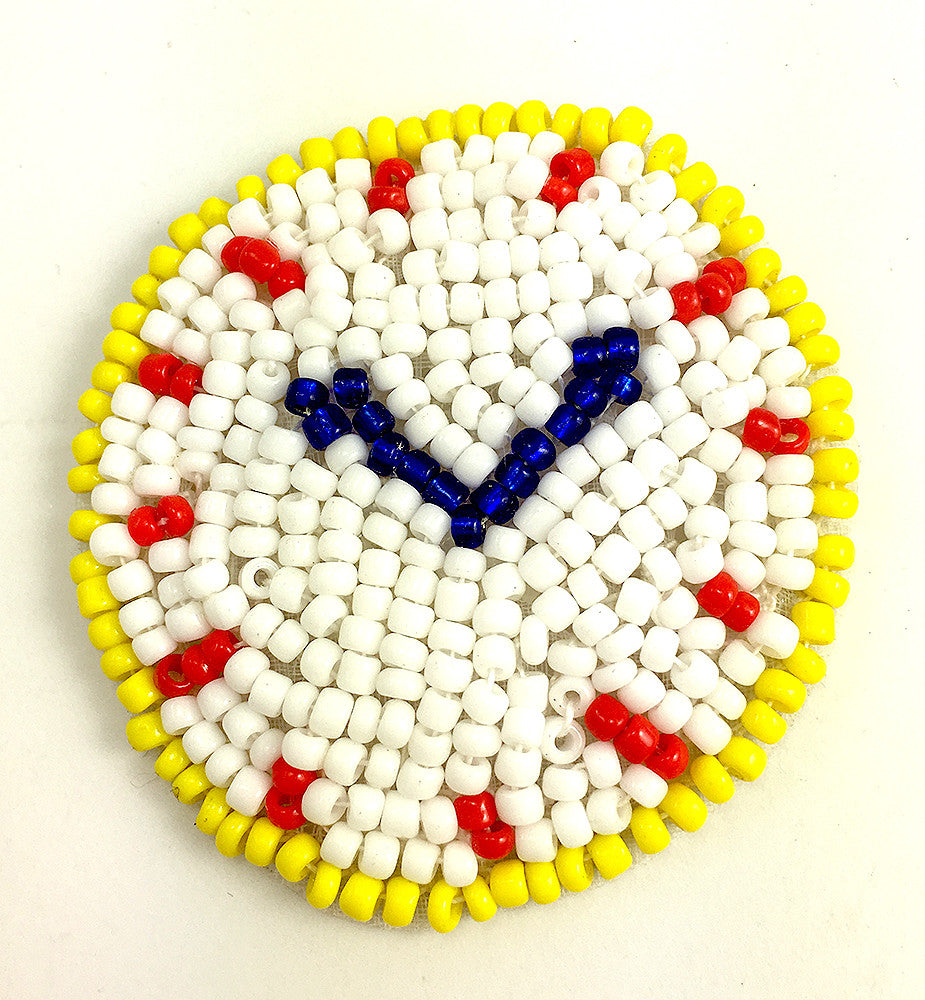 Clock with White Yellow Blue and Red Beads 1.75