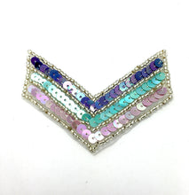 Load image into Gallery viewer, Southwest Chevron Symbol with Sequins and Beads 2&quot; x 3&quot;