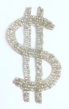 Load image into Gallery viewer, Dollar Sign w/ Silver Beads 4&quot; x 2&quot;