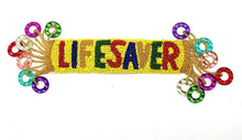 Load image into Gallery viewer, Candy Lifesaver Applique with Multi-Colored Beads 10&quot; x 4&quot;