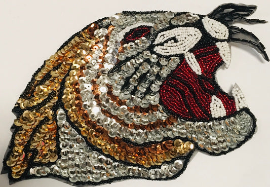 Tiger with open mouth 8" x 5.50"